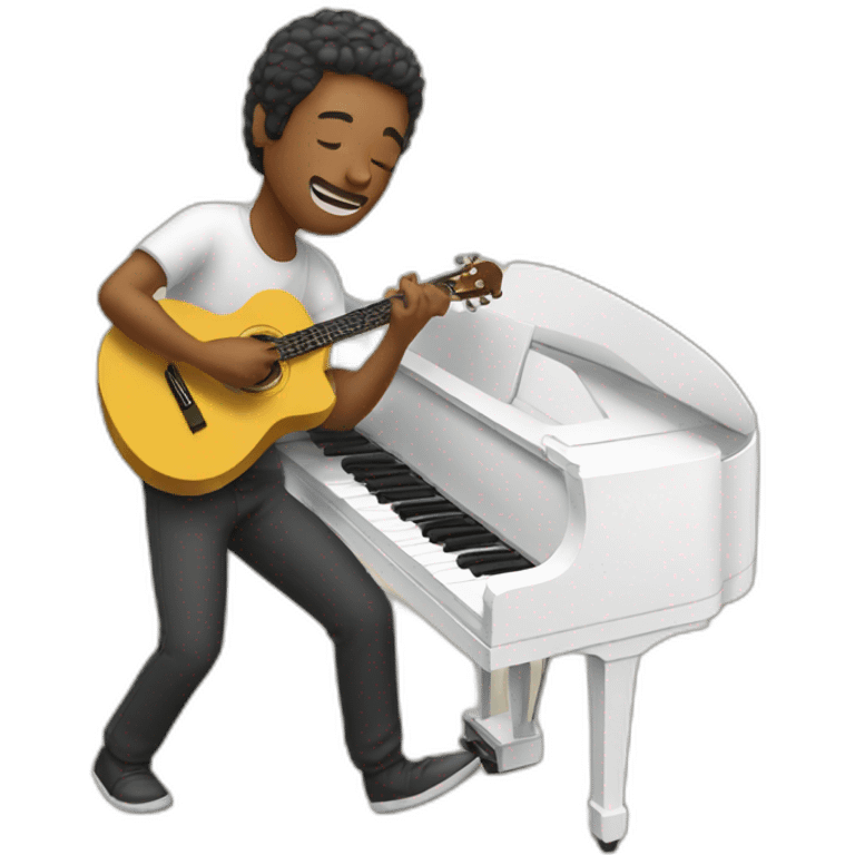 Man play music in mobile emoji