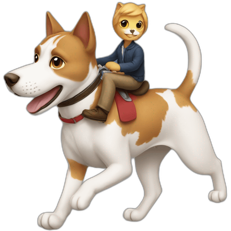 cat riding a dog emoji