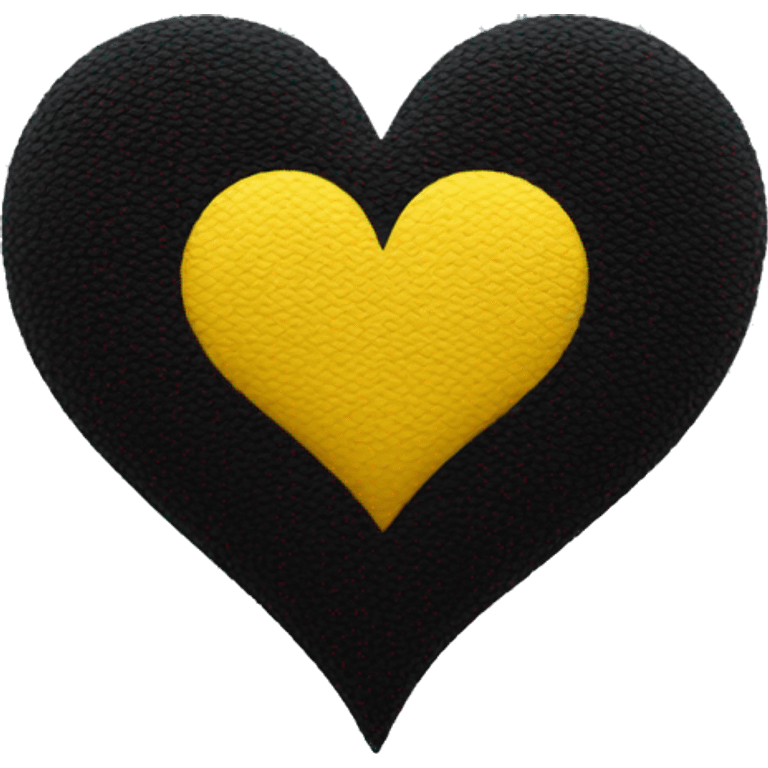 Half black and yellow heart emoji