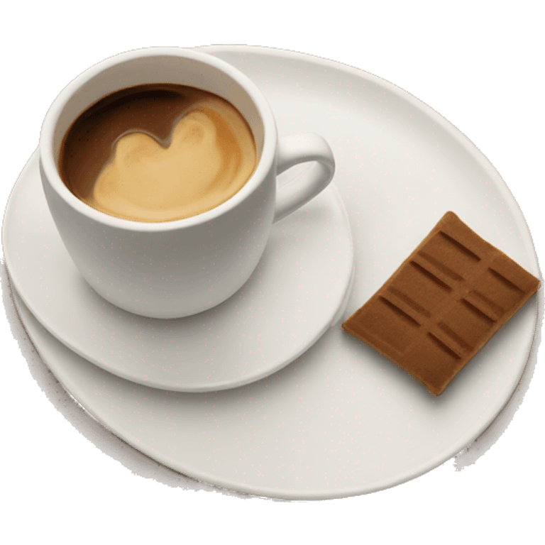 Top view coffee and protein bar on a small plate  emoji