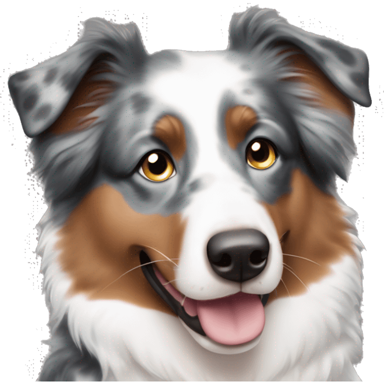 tri color australian shepherd with blue eyes and freckles on snout emoji