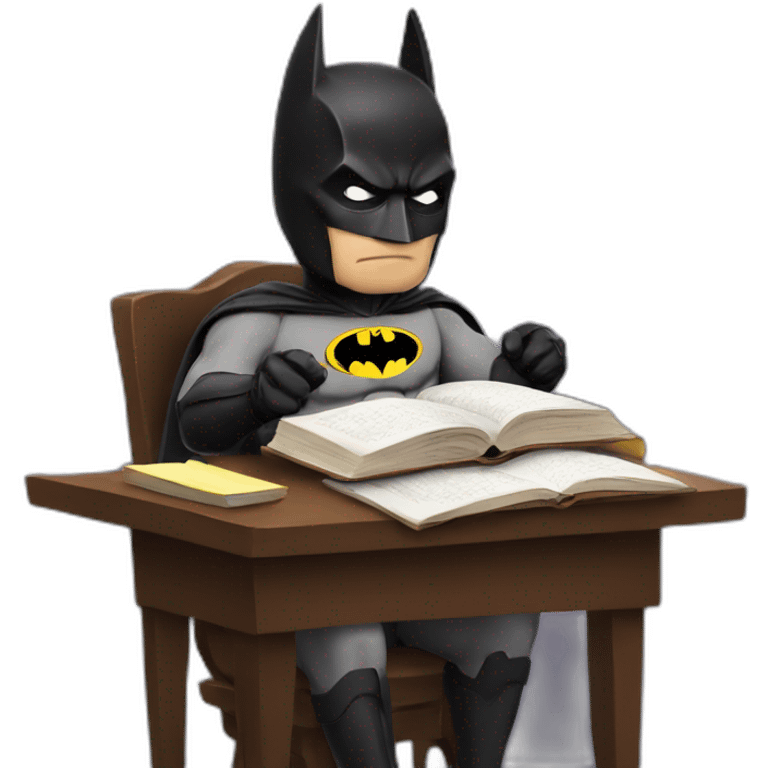 batman studying emoji