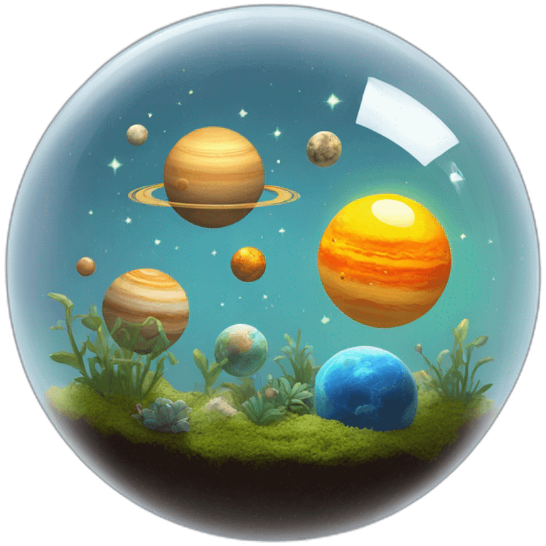 Solar system inside terrarium emoji