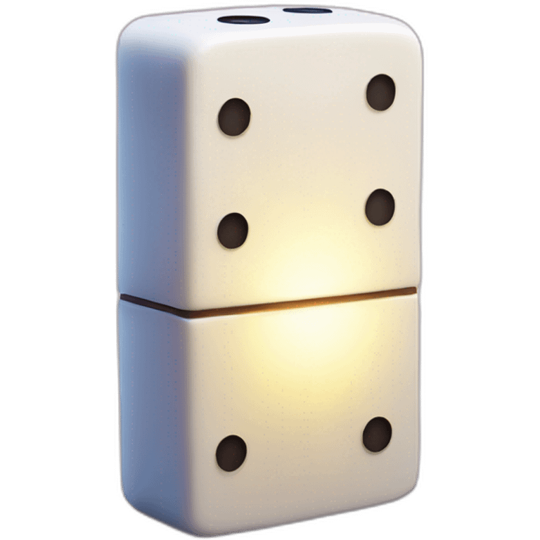 Domino piece with a glowing light from the inside emoji