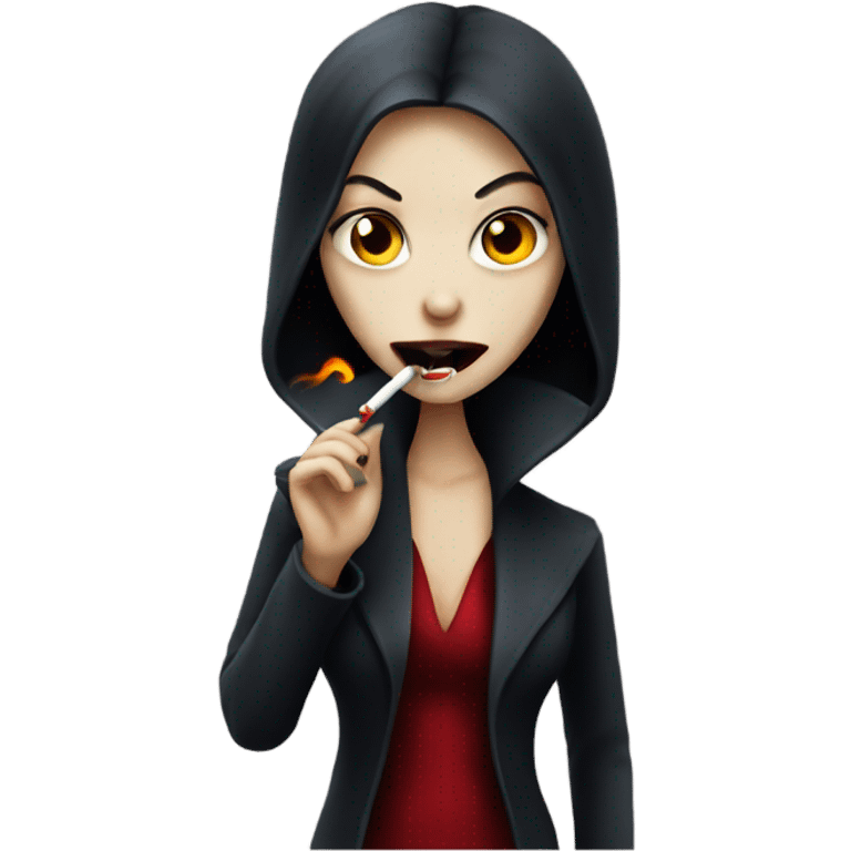 Vampire girl smoking a cigarette  emoji