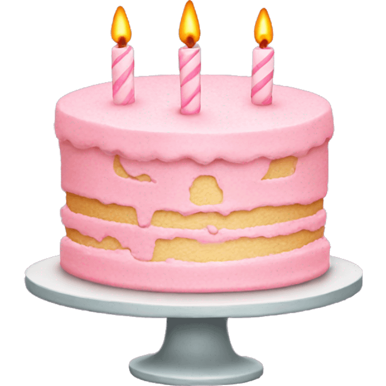 pastel pink birthday cake emoji