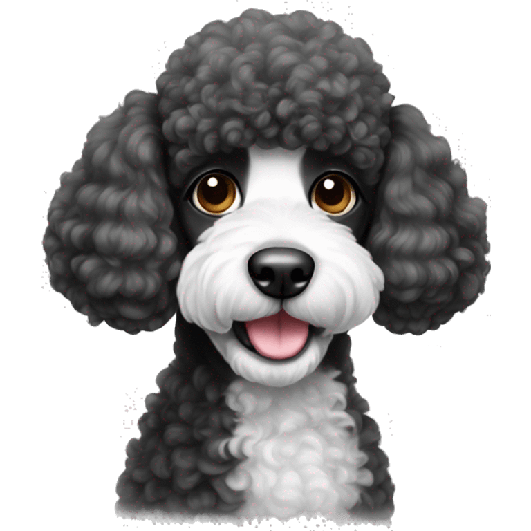 Black and white poodle emoji