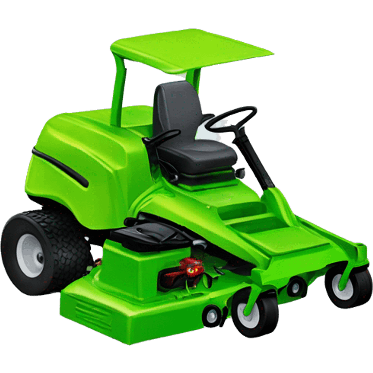 zero turn mower driven by a frog emoji