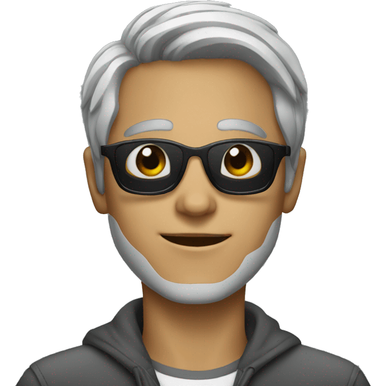 young man with sunglasses and grey hair emoji