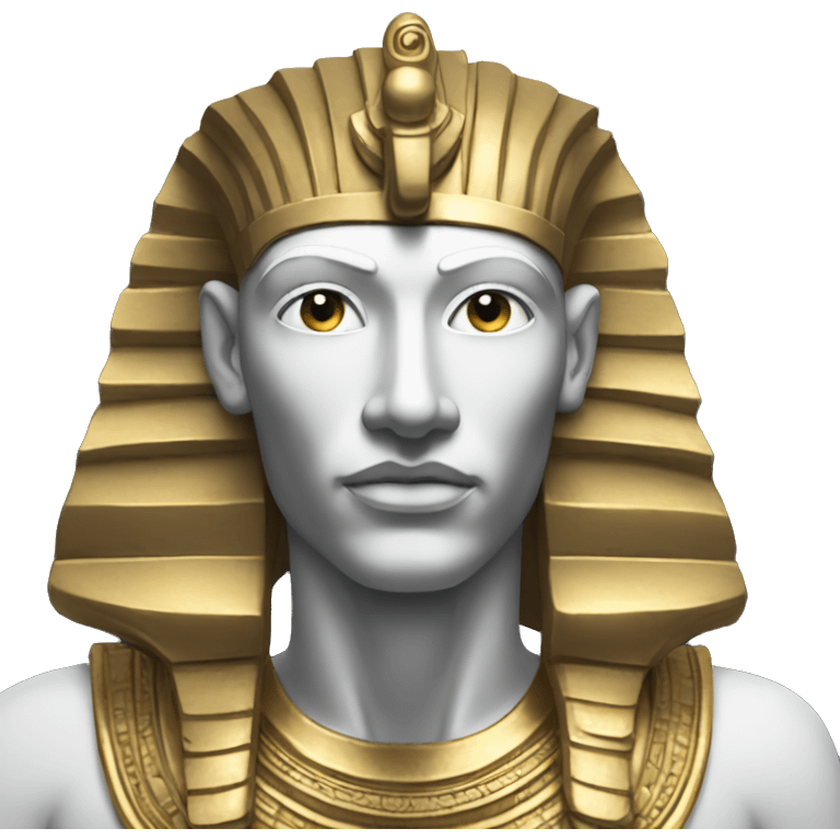 Pharaoh head with long hair close to the sea emoji