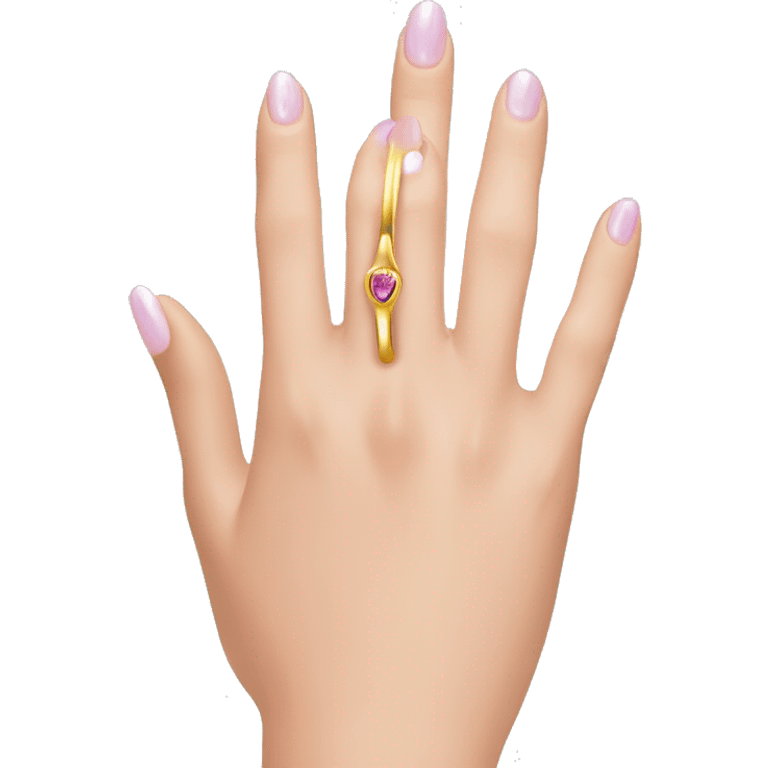 woman's hand with a magical ring in the ring finger emoji