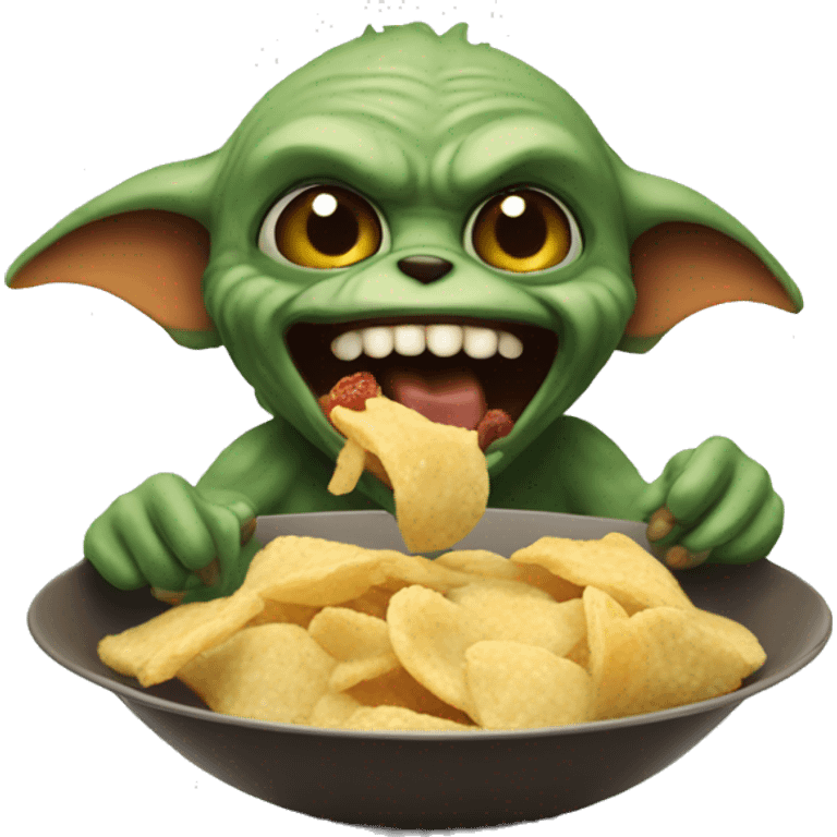 Gremlin eating a snack emoji