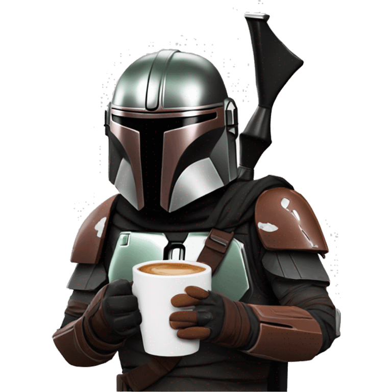 The mandalorian with coffee  emoji