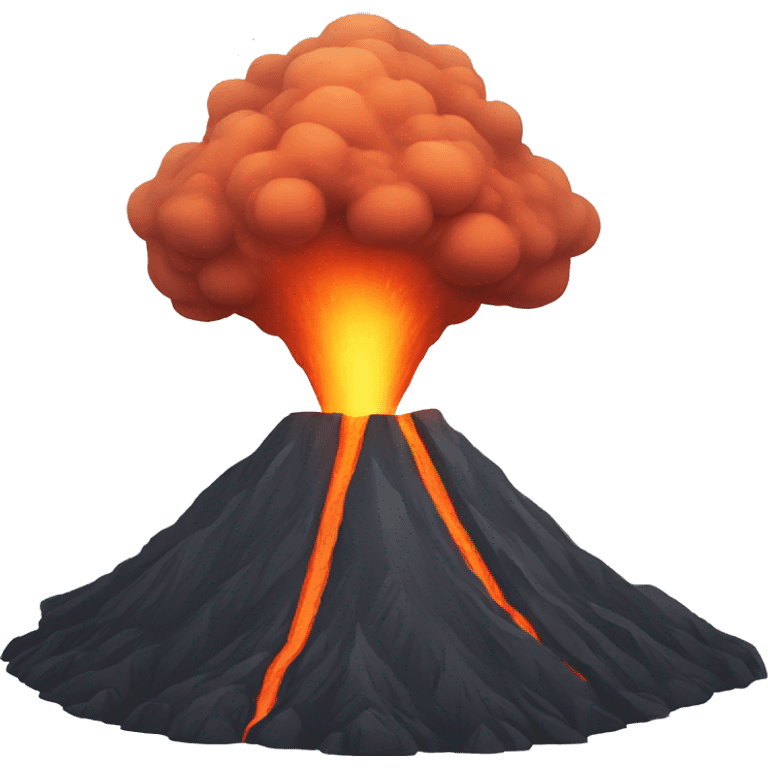 Volcano with a face emoji