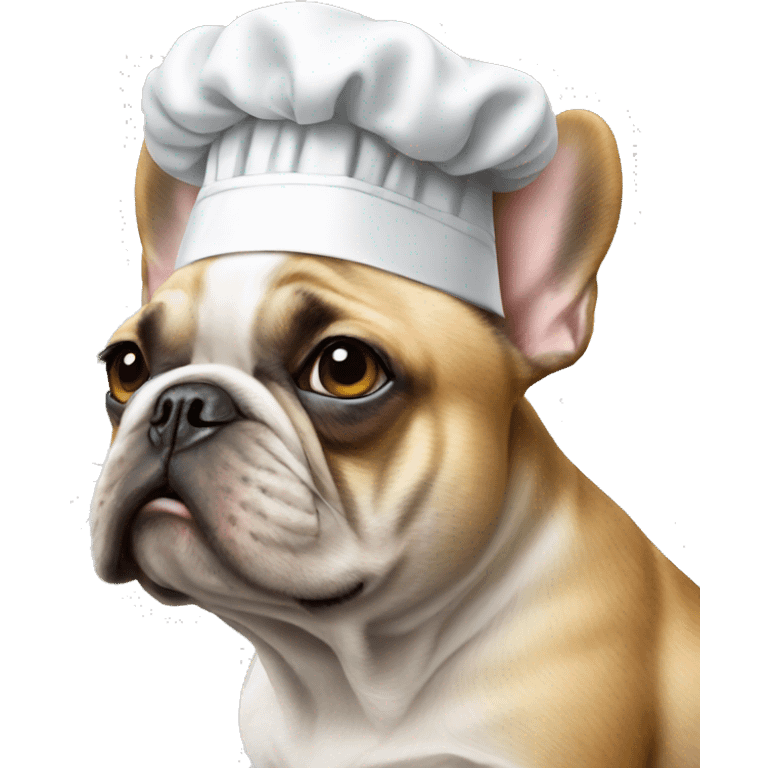 french bulldog with a chef hat emoji