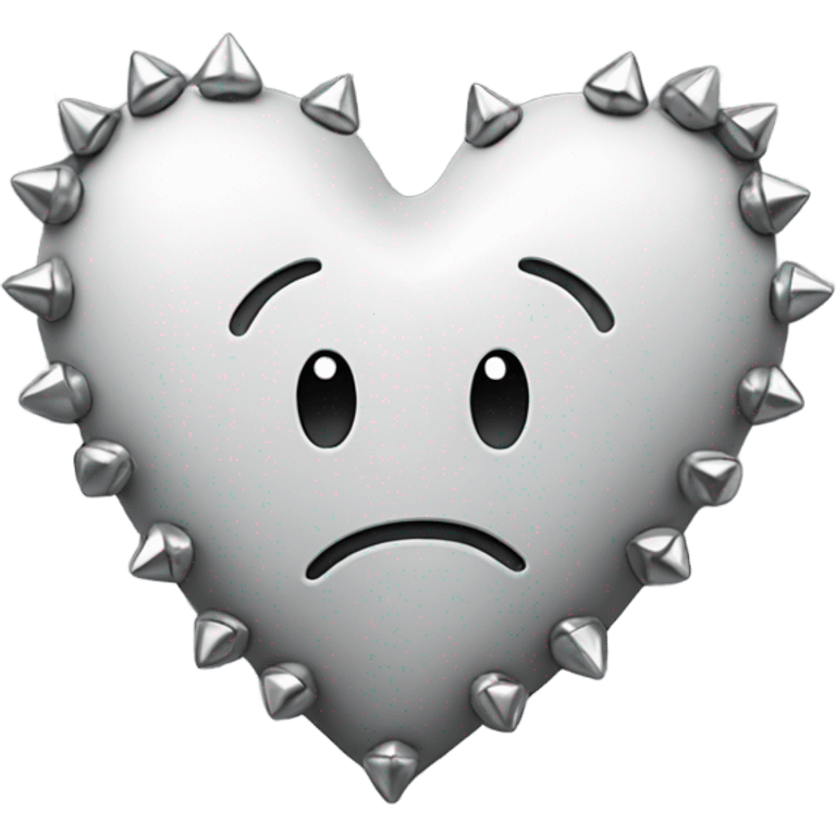 a hollow heart studded with silver emoji