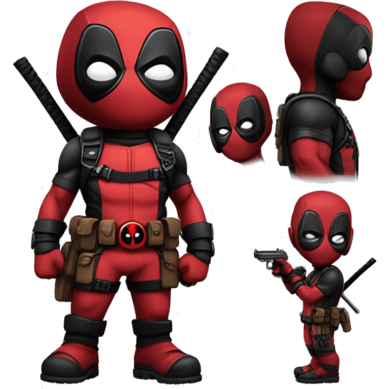 Cute deadpool character full body emoji