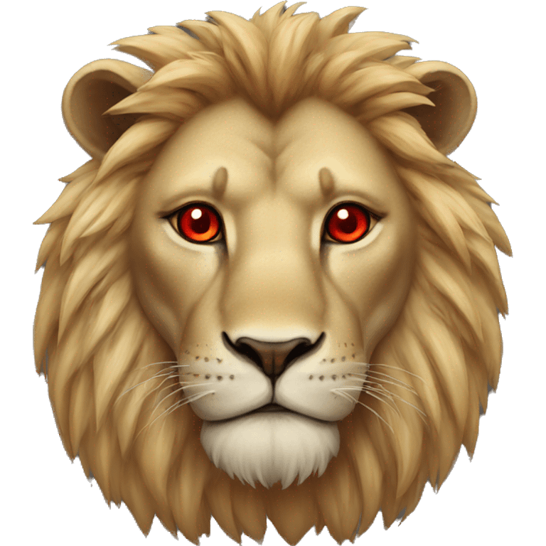 Lion with red eye emoji