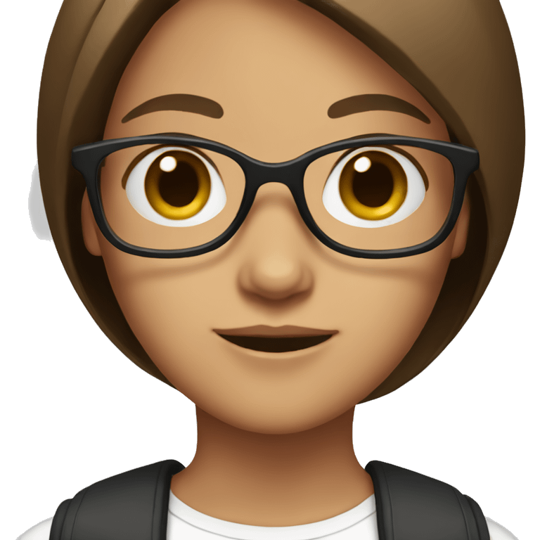 girl with glasses and straight brown hair emoji