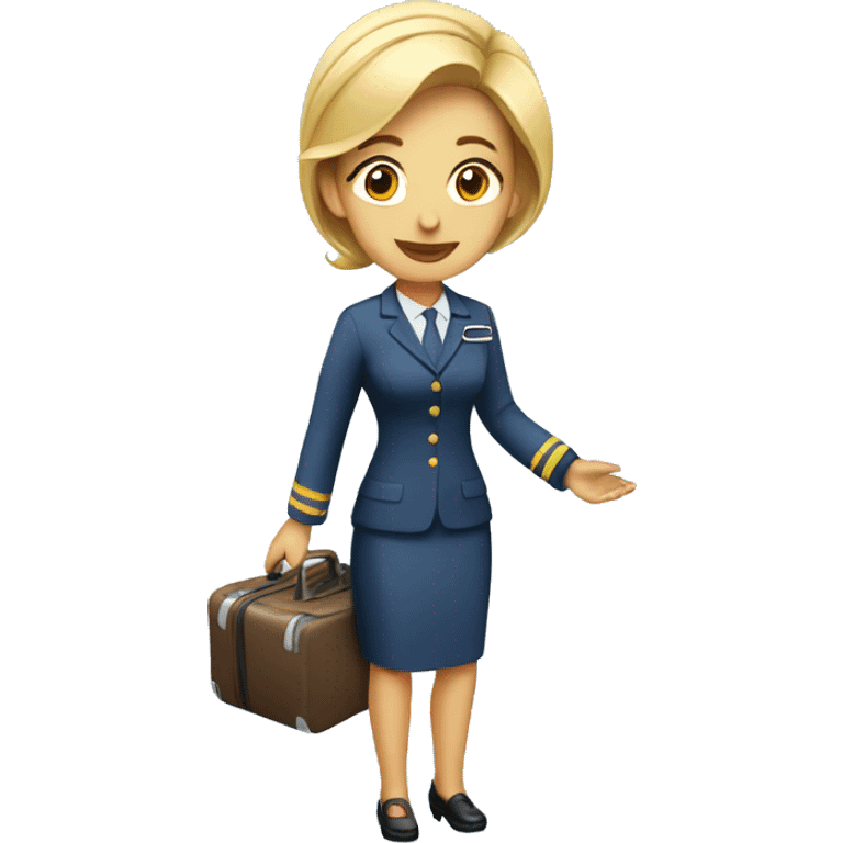 FLIGHT ATTENDANT WITH A LUGGAGE emoji