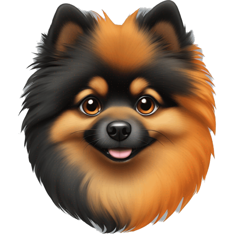 A black and orange Pomeranian ￼ emoji