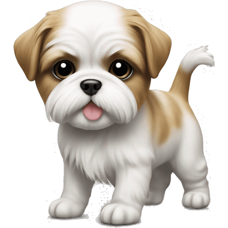 Realistic Shi - tzu puppy peeing emoji