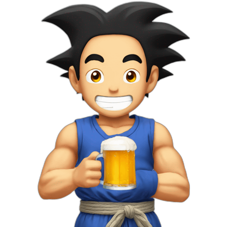 Goku qui boit une bière emoji