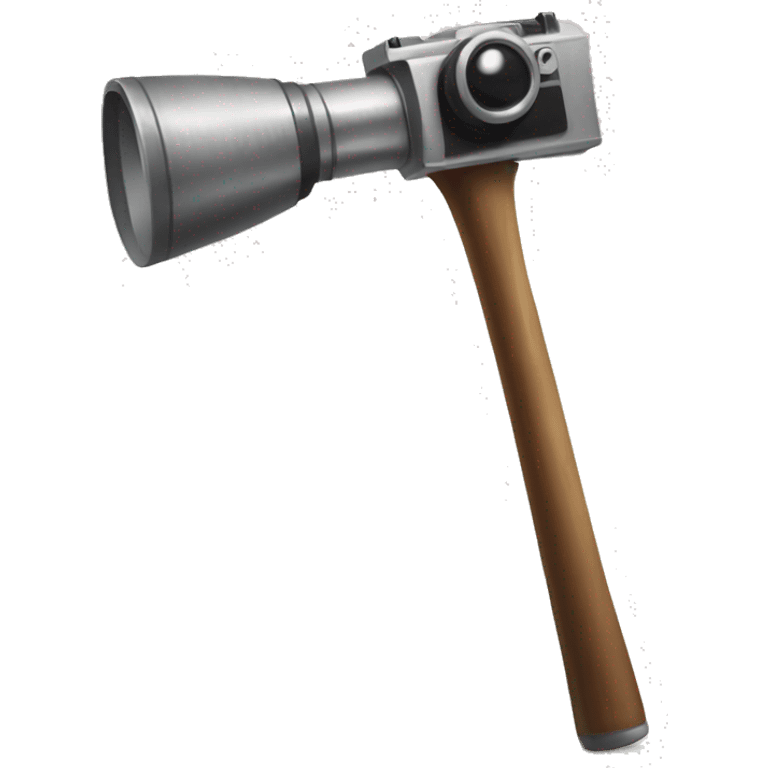 The camera has a hammer on it emoji