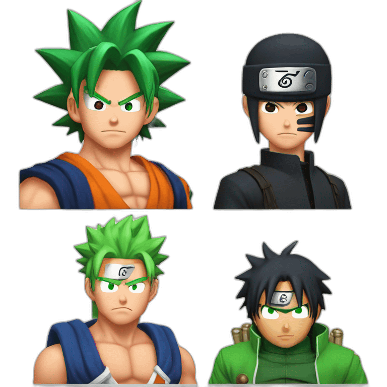 goku vs naruto vs kirby vs zoro emoji