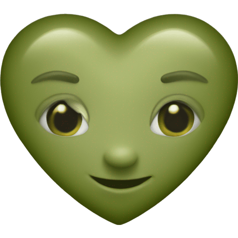 olive green heart emoji