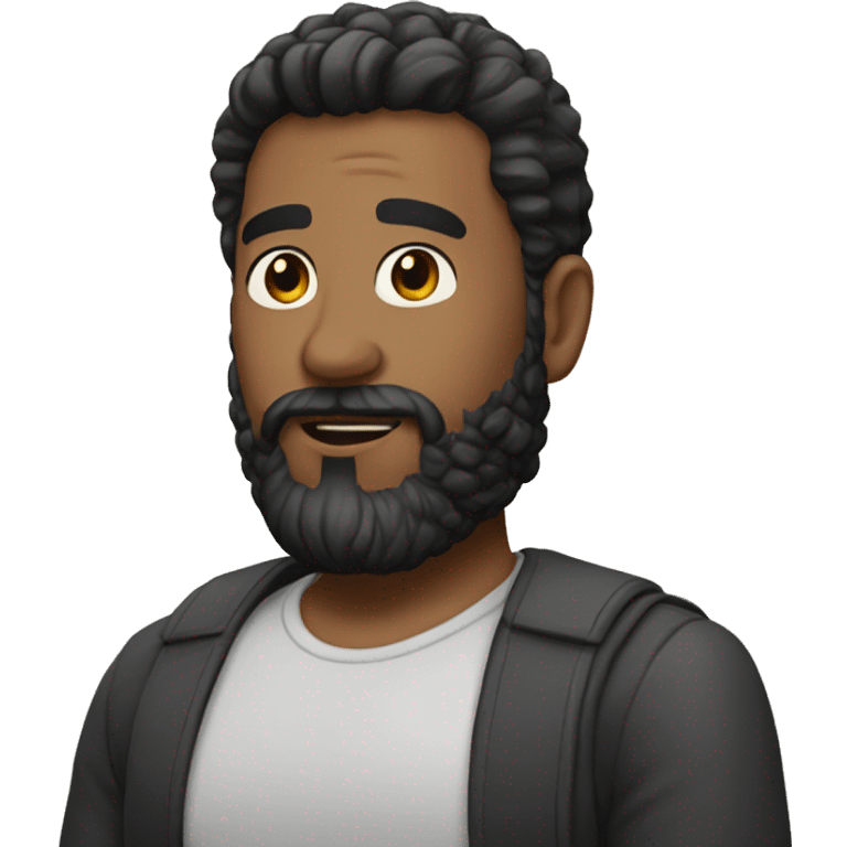 50 man with black hair beard emoji