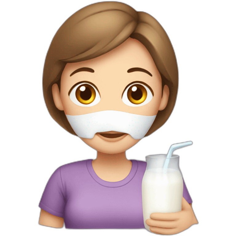 Mom with milk emoji