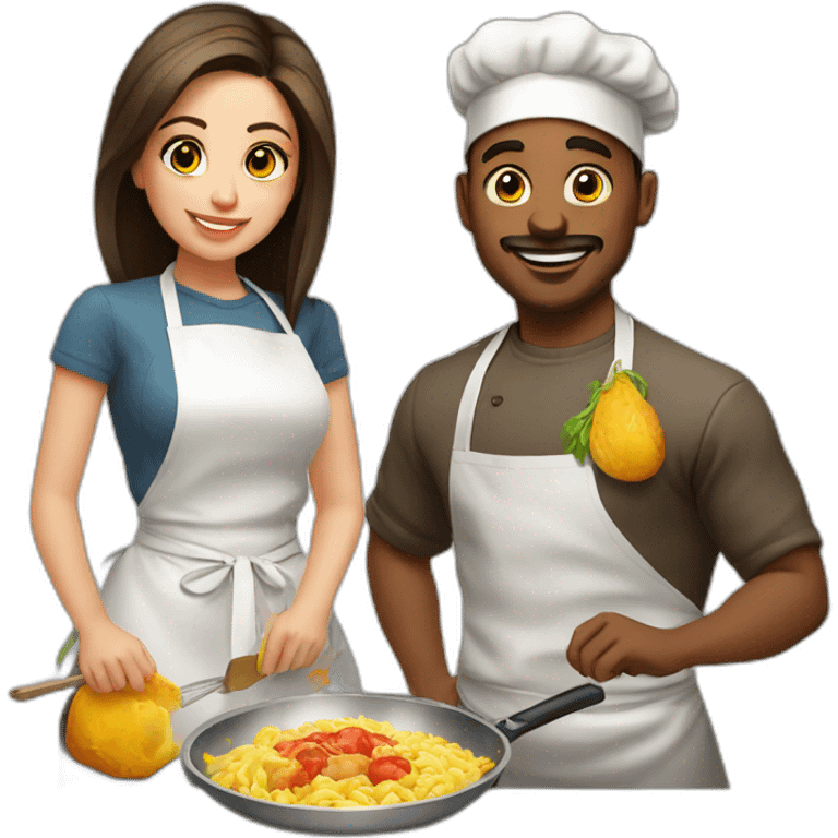 Cooking together with your Russian girlfriend emoji