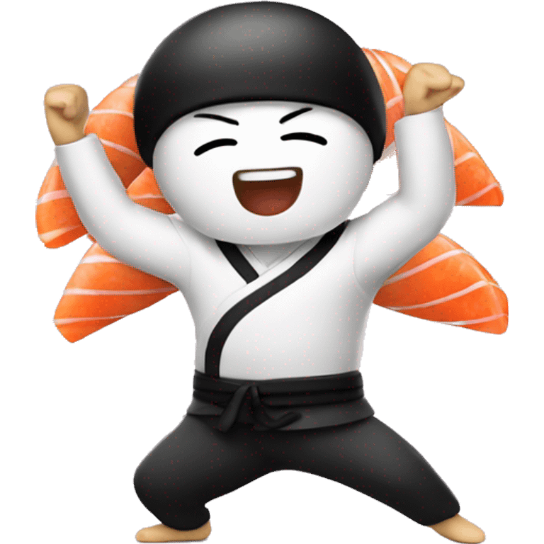 Dancing sushi emoji