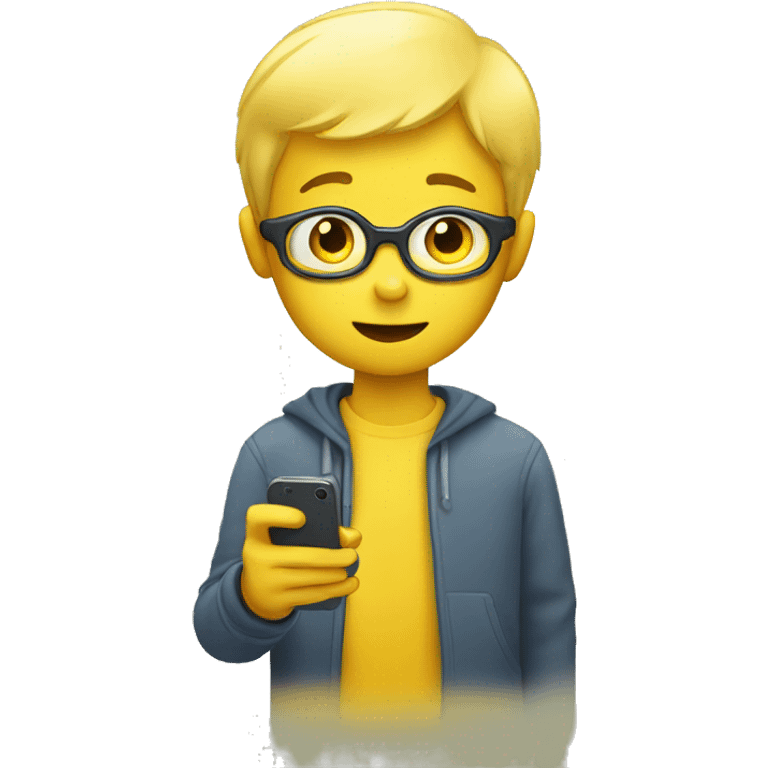 Yellow boy with smartphone  emoji