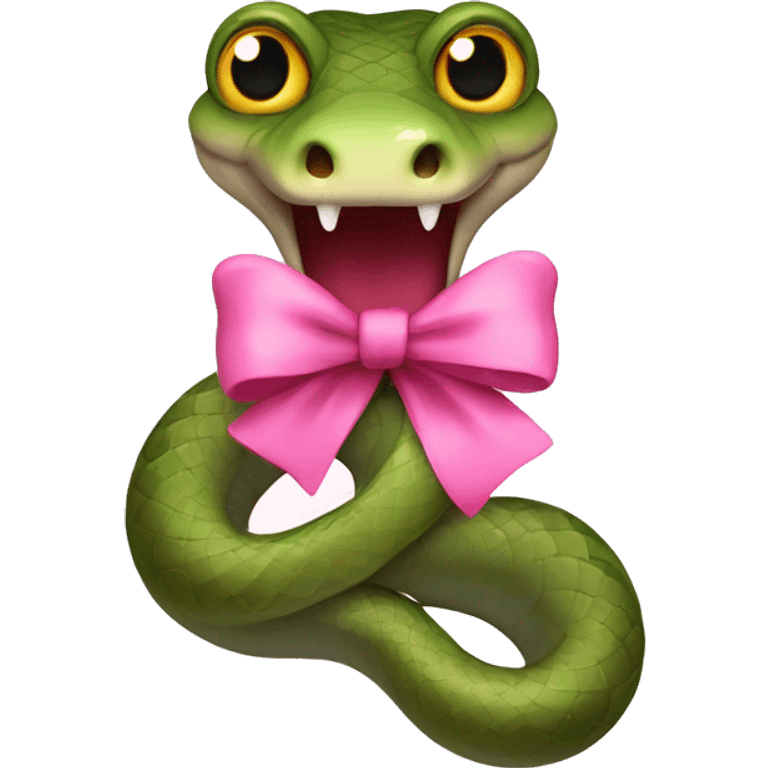 Snake with pink bow emoji