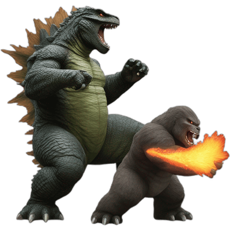 godzilla fighting kong emoji