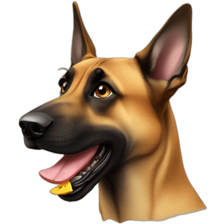 Malinois eating emoji