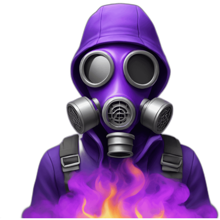 gas mask guy in purple fire emoji