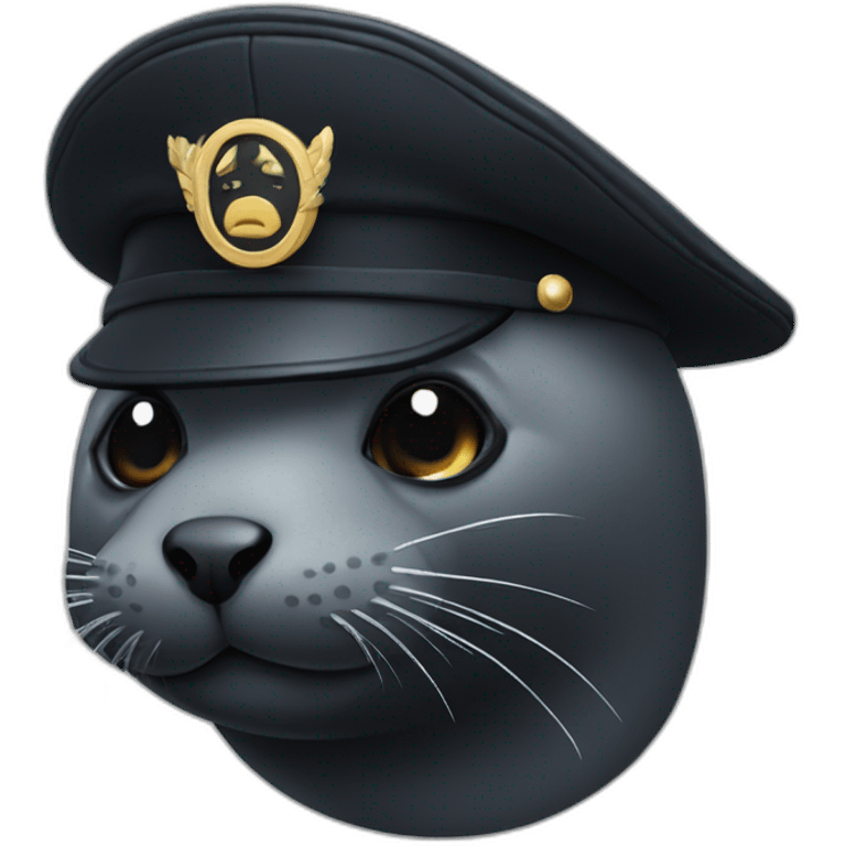 black seal with captain's cap wink of an eye emoji