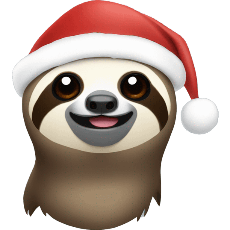 Sloth with Santa hat emoji