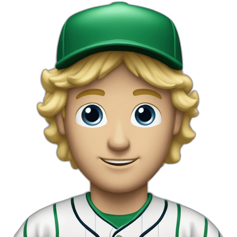 baseball card character. Blonde male emoji