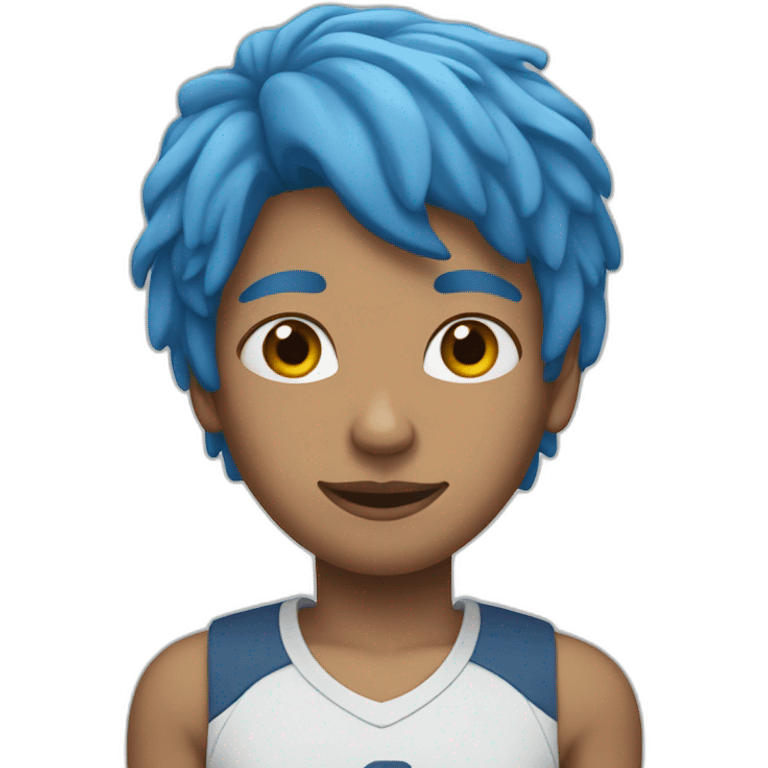 Person with a blue hair and Nike shoes  emoji