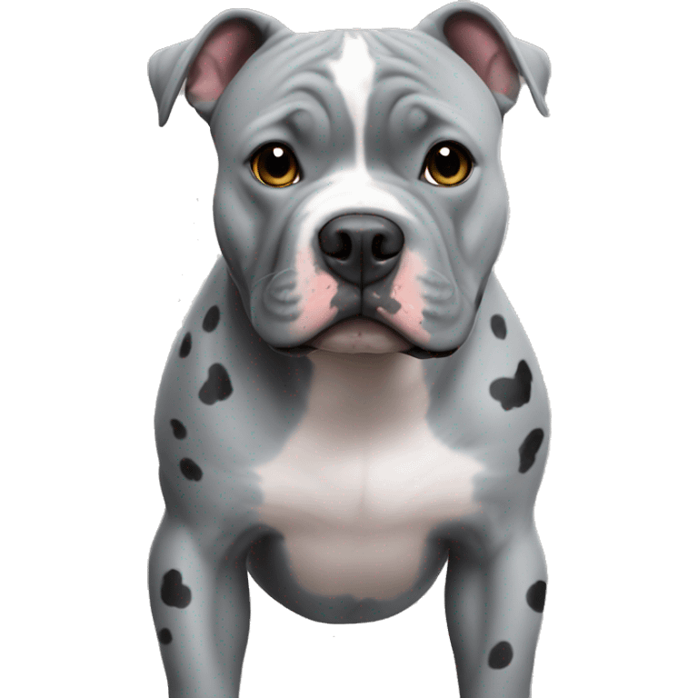 Grey with black spots American bully emoji