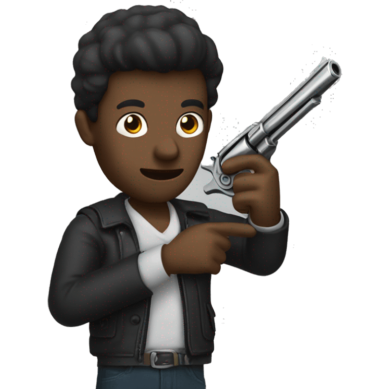 Man holding a toy revolver emoji