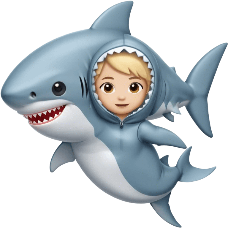 Cupie cartoon in shark suit emoji