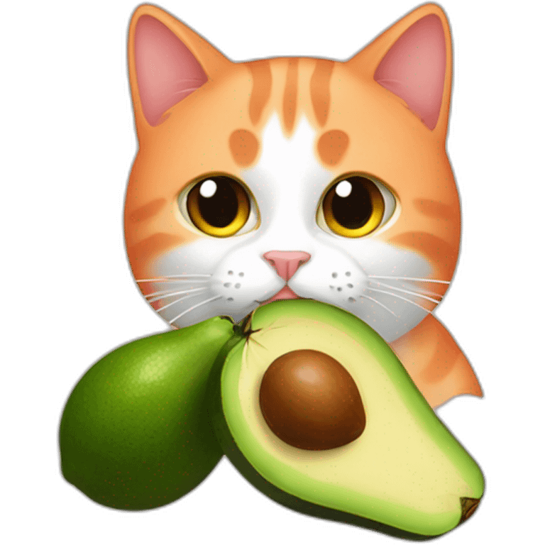 cat with avocado and salmon emoji