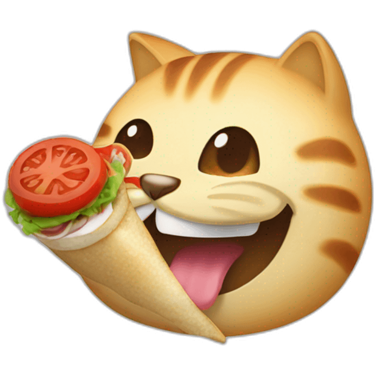 Un chat qui mange un kebab emoji