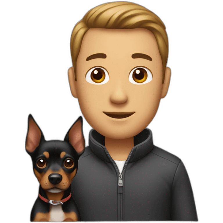 Short man with a pinscher's head emoji