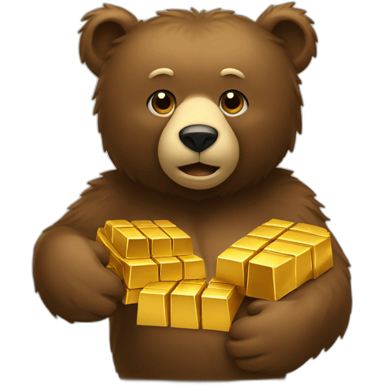 Bear with gold bars emoji